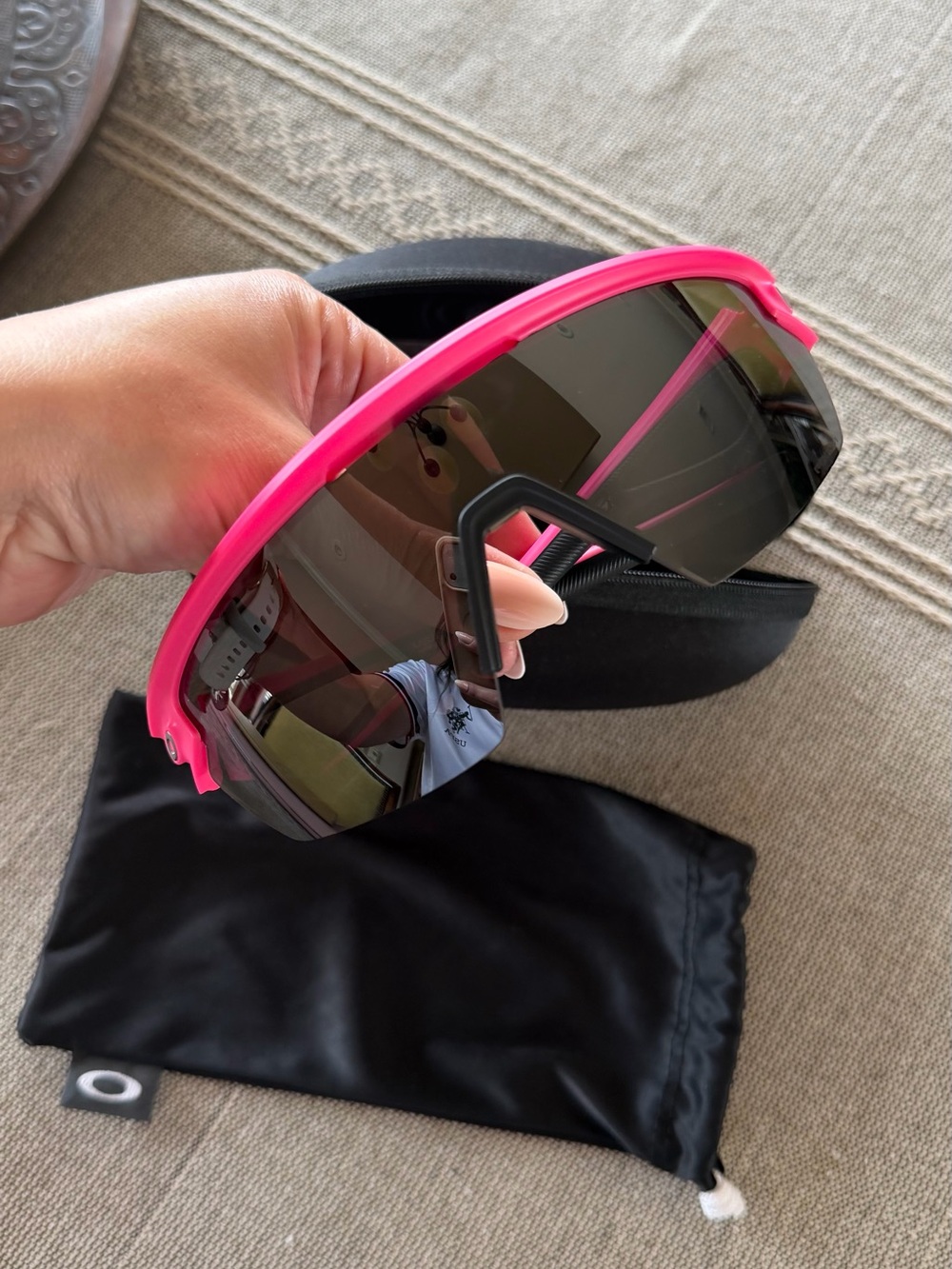 Oakley Hot Pink Sphaera Sunglasses with Dark Lenses